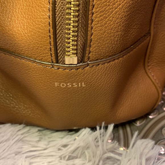 🌹FOSSIL • Vintage Super Soft Elegant Brown Leather Handbag Satchel - Picture 8 of 17